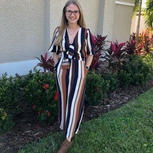 Striped jumpsuit NWT
